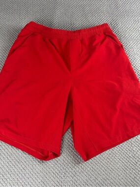 Lululemon Shorts Mens Large Red Lined Channel Cross Swim Athletic Drawstring